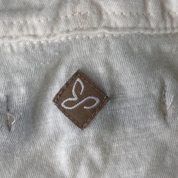 prAna Women’s Round Neck 2 Button L/S White Top Organic Cotton Tag Size Medium - Picture 10 of 14